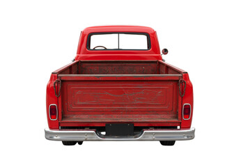 Classic Red Pickup Truck Vintage Vehicle Image isolated on transparent background