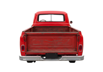 Classic Red Pickup Truck Vintage Vehicle Image isolated on transparent background