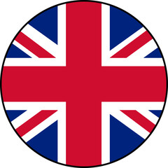 Obraz premium Flag of the United Kingdom. Vector icon with black outline around the flag