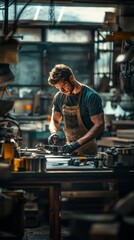 craftsman working in a workshop
