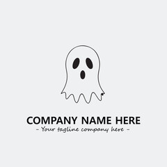 Ghost face icon illustration black and white vector image