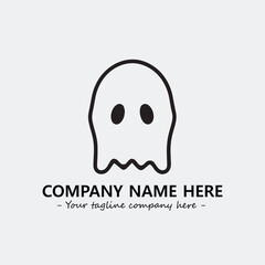 Ghost face icon illustration black and white vector image