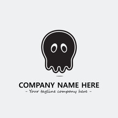Ghost face icon illustration black and white vector image