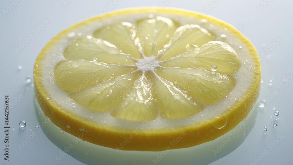 Poster background featuring sliced lemon texture in isolation