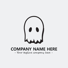 Ghost face icon illustration black and white vector image