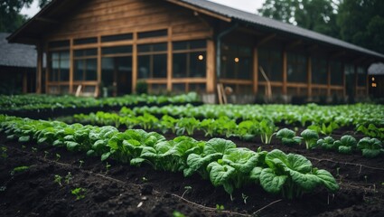Vegetable rows that have been recently planted