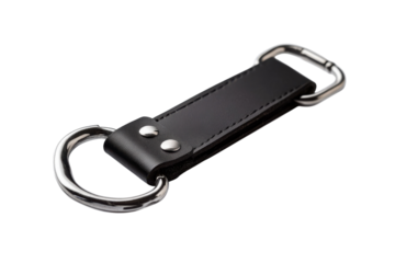 Sleek black leather strap with silver rings perfect for adding a touch of elegance to any item Clean