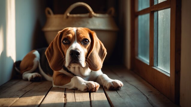 Beagle dogs are clever, spirited, and entertaining, constantly in motion. They radiate cuteness. Although slightly willful, they can be trained to respond to commands.