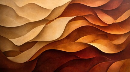 Flowing organic shapes resembling leaves and waves, gently infused with warm gradient tones