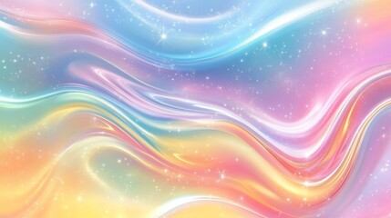 Fluid holographic nebula with iridescent light waves