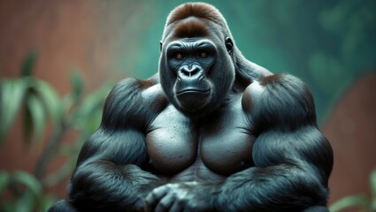 Obraz premium Male captive silverback gorilla