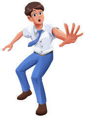 Boy Student Saying Stop Illustration