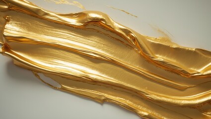 Luminous gold acrylic surface.