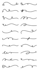 PNG Elegant decorative swirl lines set on transparent background