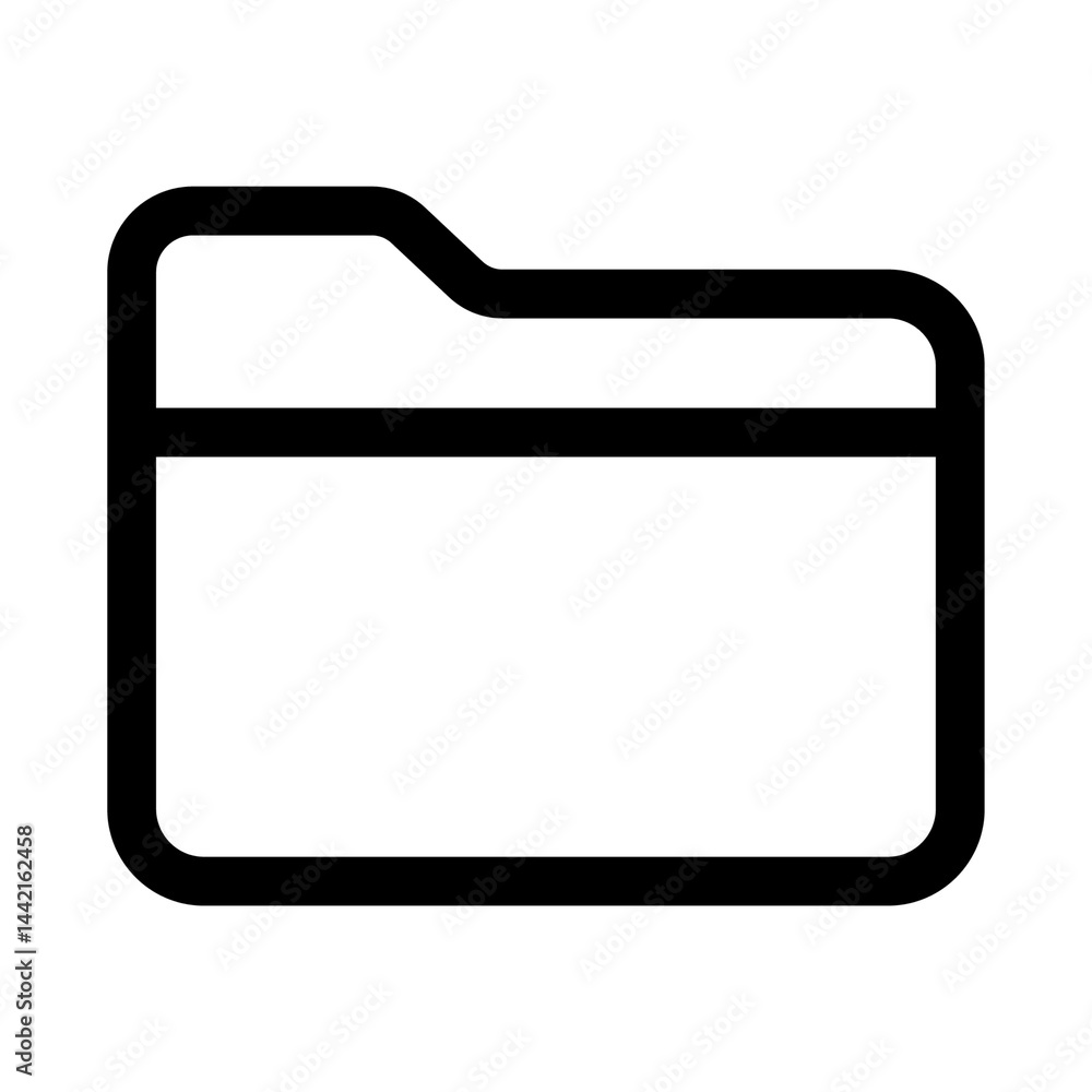 Poster png minimalist folder icon design, user interface icon on transparent background