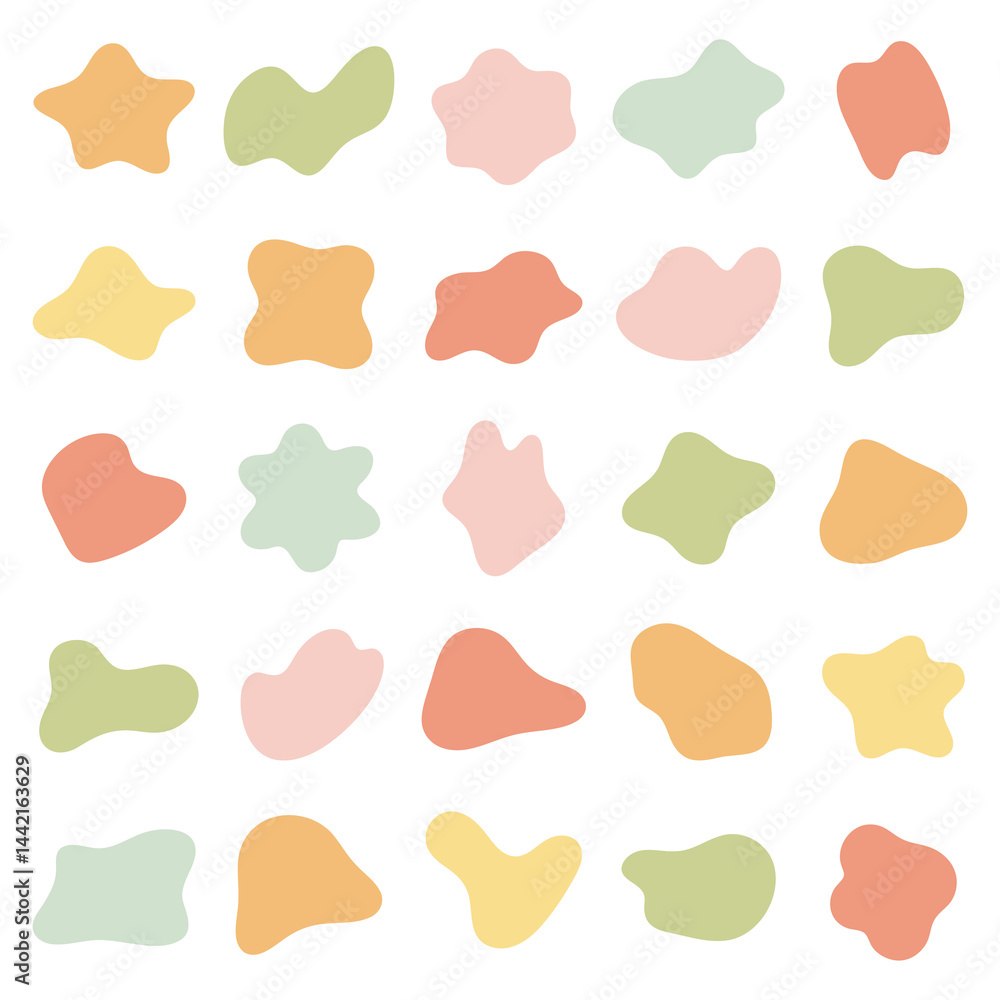 Poster png colorful abstract blob pattern, transparent background