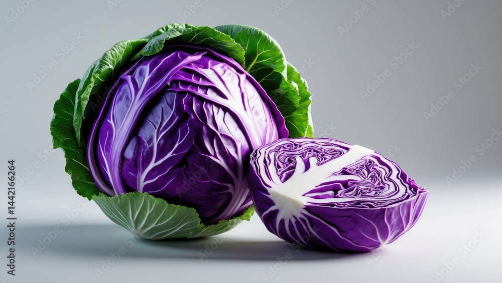 Poster red cabbage slice on its own