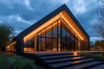 Fototapeta premium Modern home at night