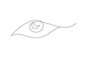 One eye in continuous one line art Minimalist eye wih retina outline design