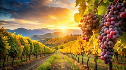 Naklejka premium Napa Valley Vineyard Field - Deep Focus Photography