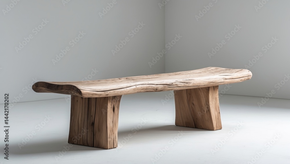Poster red-brown bench table separated from the background with clipping path