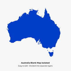 Fototapeta premium Australia Blank Map Silhouette Vector Art Outline Illustration