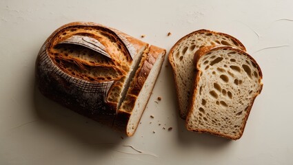Rye bread slices isolated against a background