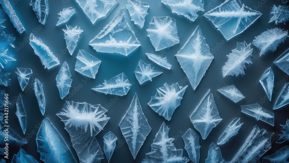 Poster rime and frost with ice texture