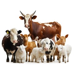Farm Animals isolated on white background