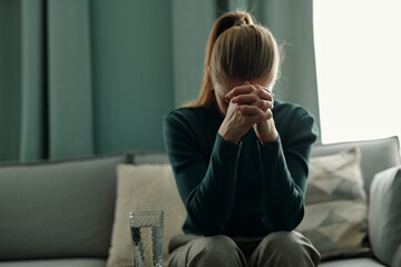 Unrecognizable Female Patient Crying During Therapy Session