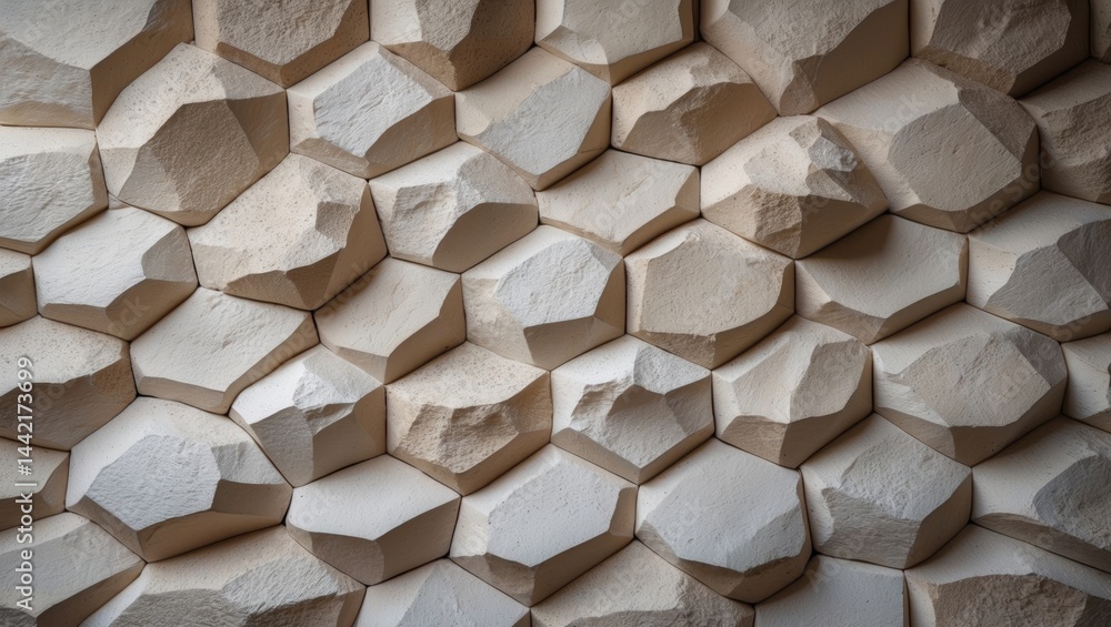Poster freshly painted white stone wall in close-up. background showing crack patterns or solid surface.