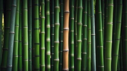 Obraz premium Green bamboo wall design