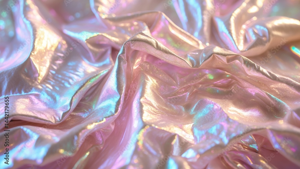 Poster holographic abstraction - bright pastel textures. gorgeous iridescent appearance. holography materia
