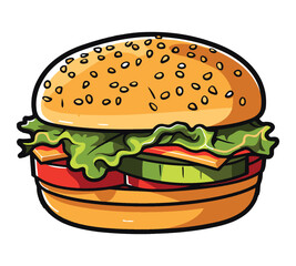 Hamburger Isolated on Clean White Background

