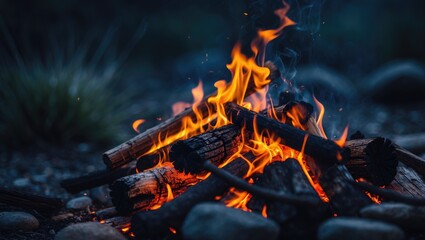 Bonfire in a secluded spot