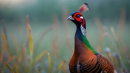 Fototapeta premium Male Ringneck Pheasant in a close-up shot