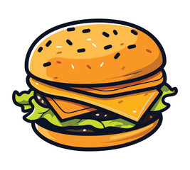 White Background Featuring a Single Hamburger