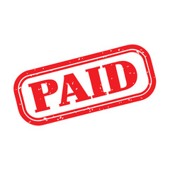 Red paid rubber stamp vector design