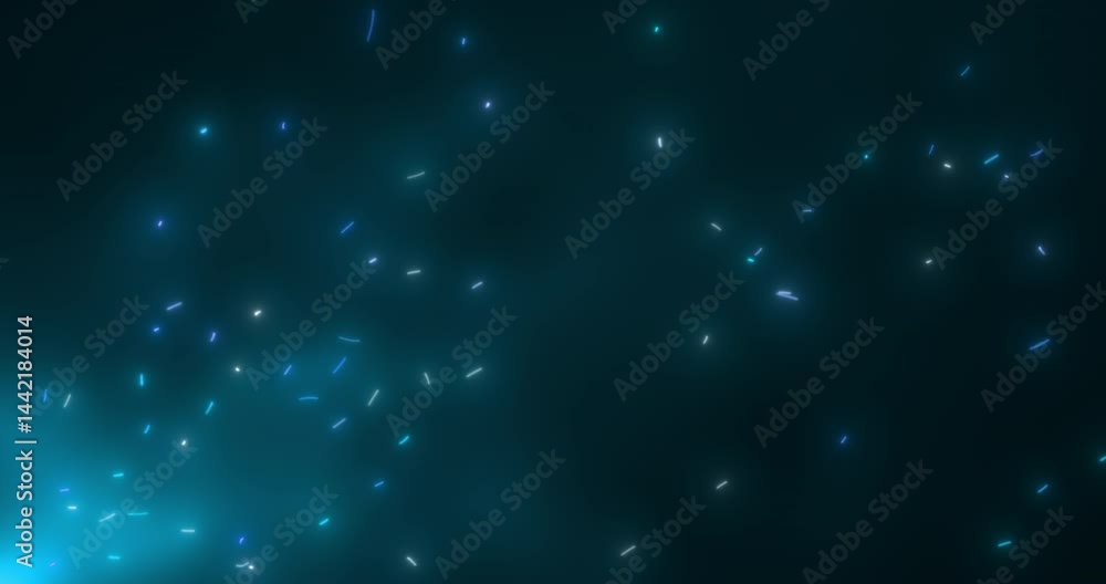 Poster sparks flying from the fire. divergent cone of particles. abstract animation.