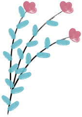 Painting branch with flowers