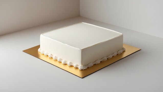 Mockup of a Cake in Rectangle Shape Viewed from Top