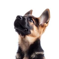  Puppy Looking Up isolated on white background