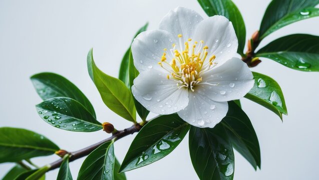 Isolated orange blossom against a neutral background
