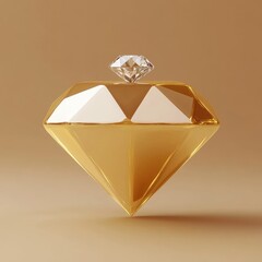 Golden diamond jewel with top crystal.