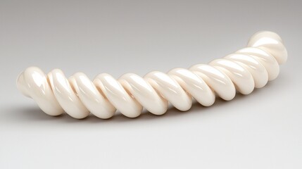 A white spiral-shaped object with a shiny surface.