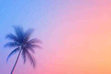 Naklejka premium Palm tree silhouette at sunset