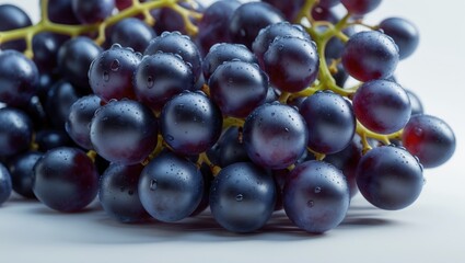 White background featuring isolated blue grape