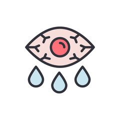 Dry eye  colored icons, minimalist vector illustration ,simple transparent graphic element .Isolated on white background