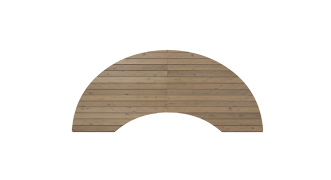Semicircular Wooden Deck Design: Architectural Plan