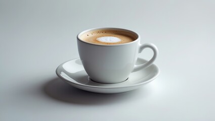 Fototapeta premium Cup of coffee placed against a white background